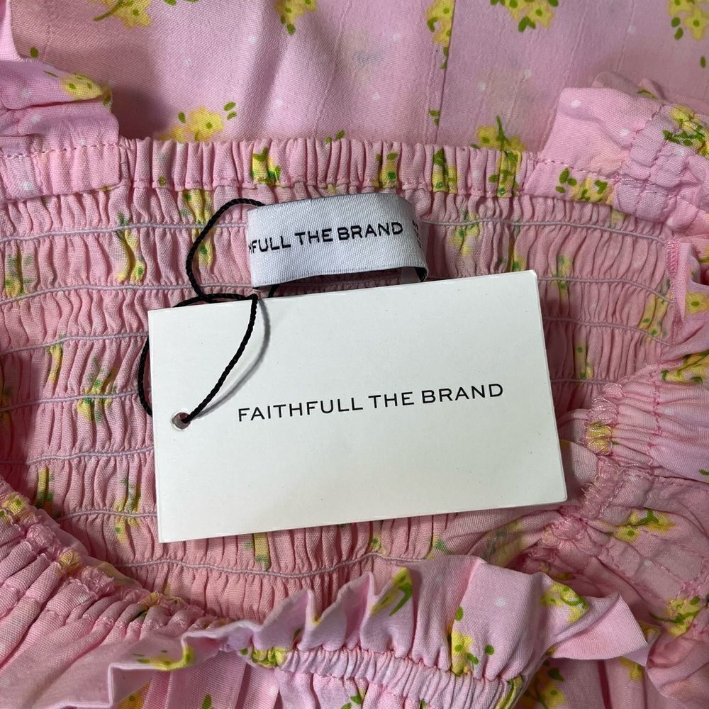 NEW Faithfull the Brand Mid Summer Mini Dress in Luda Floral Print Pink Small - Picture 9 of 14